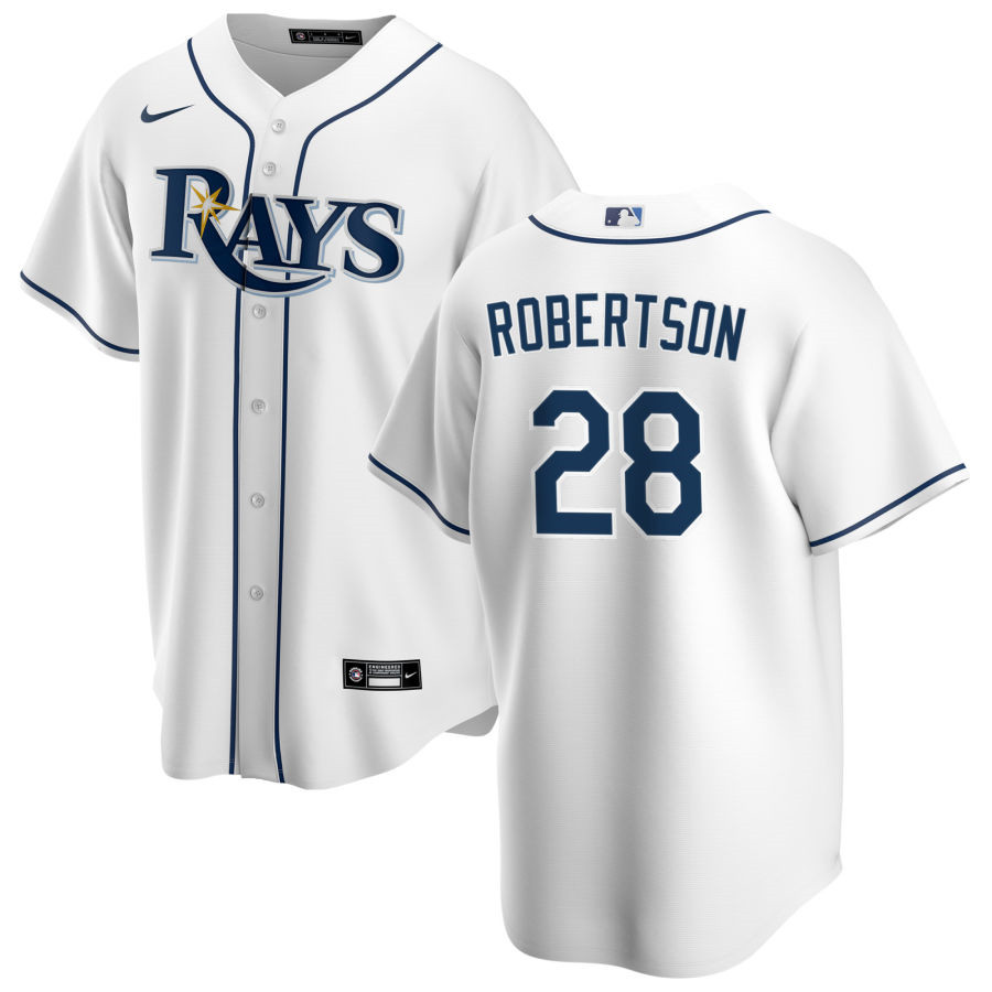 Nike Men #28 Daniel Robertson Tampa Bay Rays Baseball Jerseys Sale-White